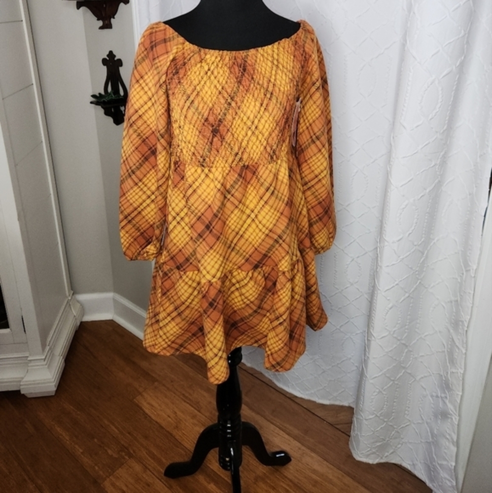 NWT Btween Girls Plaid Fall Dress Size 12
